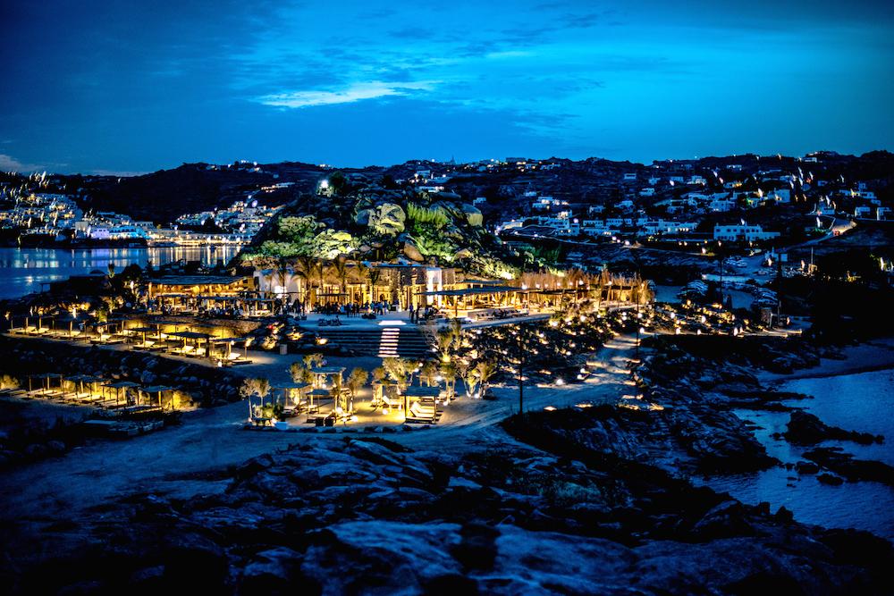 beach restaurant at night