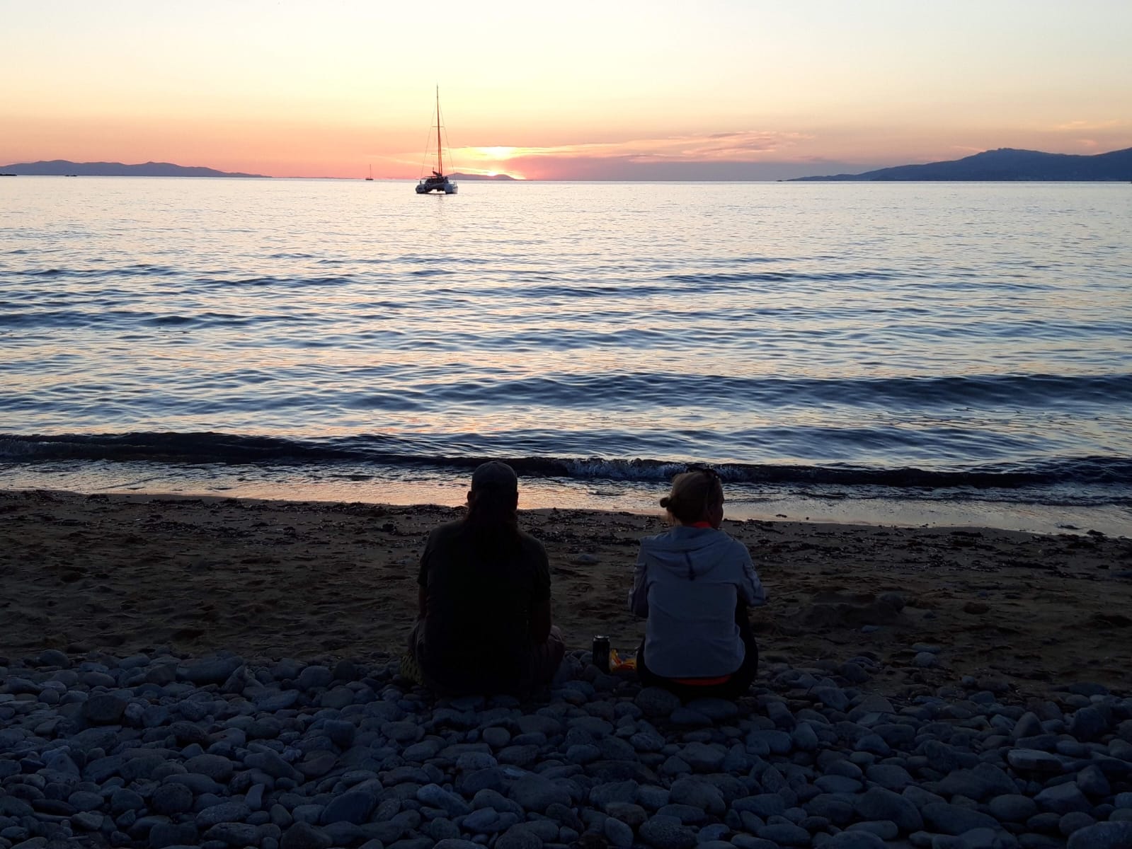 quiet beach at sunset